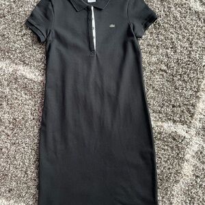 Lacoste Black Polo Mini Dress with Green Crocodile